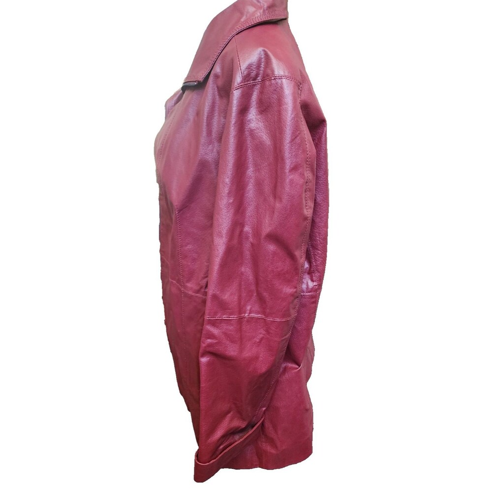 Roaman's Womens Plus Size 18 Red Leather Jacket - Picture 6 of 8